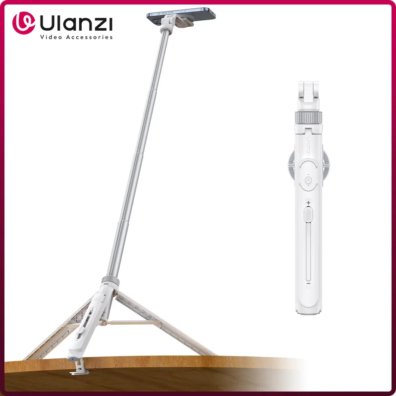 Ulanzi TT88 Overhead Selfie Stick Vlog Tripod for Phone Magnetic Clamp Wireless Remote Extension Tripod for Video Livestreaming