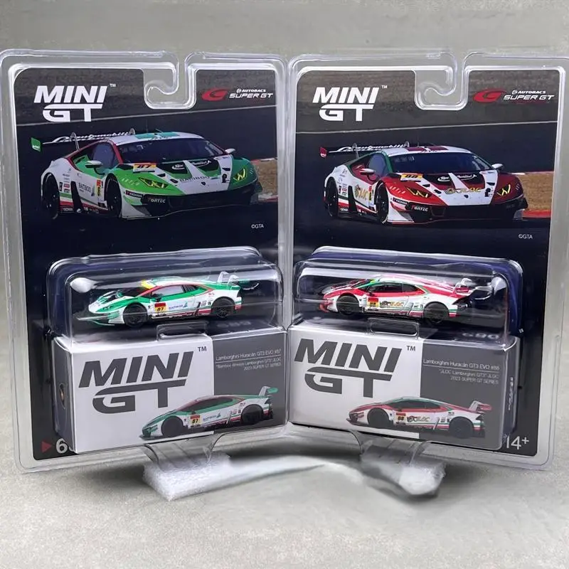 TSM Mini Gt 1/64 Minigt 689 #690 Huracan GT3 EVO2 #87 Bamboo Airways  JLOC 2023 Green/Red Die-cast Alloy Car Model Collection