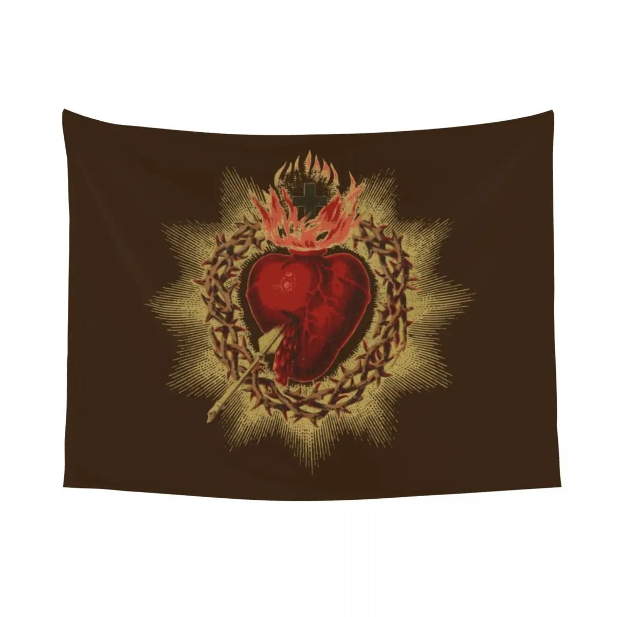 Custom Sacred Heart Of Jesus Catholic Tapestry Wall Hanging for Dorm Customized Hippie Devotion Christian Tapestries Room Decor