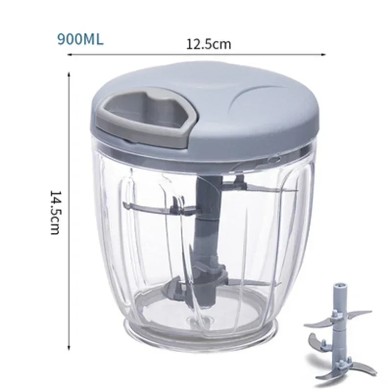 NONE 500/900ML Knoblauch Chopper Manuelle Drehen Gemüse Cutter Chopper Slicer Obst Knoblauch Brecher Küche Gadget Mixer Fleischwolf 9