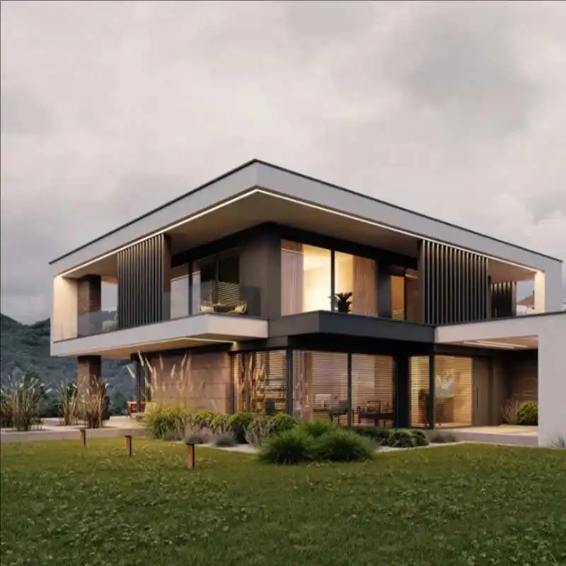 Modern Luxury Design Light Steel Structure Prefab Villa Luxury Prefab Houses Kits for Living Room and Home Office