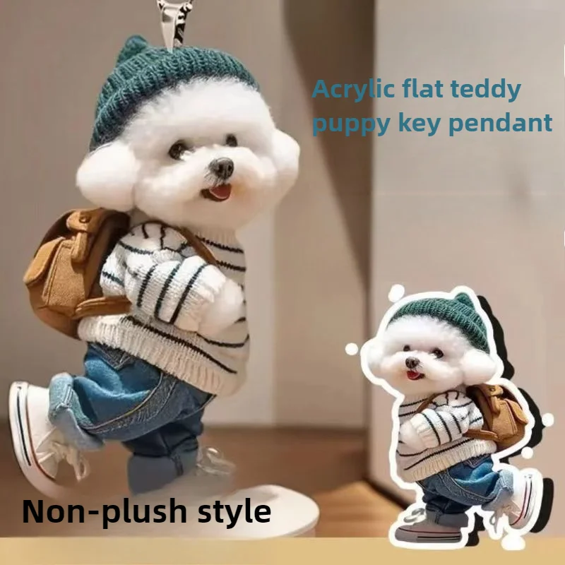 Creative Puppy Man Backpack Rearview Mirrors Pendant Car Hanging Ornaments Car Decoration Accessories Gifts For Women Men image 2