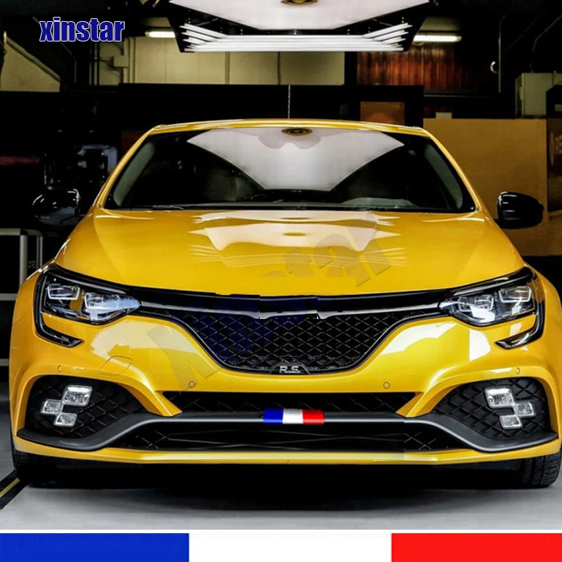 

Автомобильная Передняя наклейка с французским флагом, Виниловая наклейка для Renault Megane IV Mk4 RS 280 300, Спортивная виниловая наклейка с французским флагом и решеткой радиатора GT