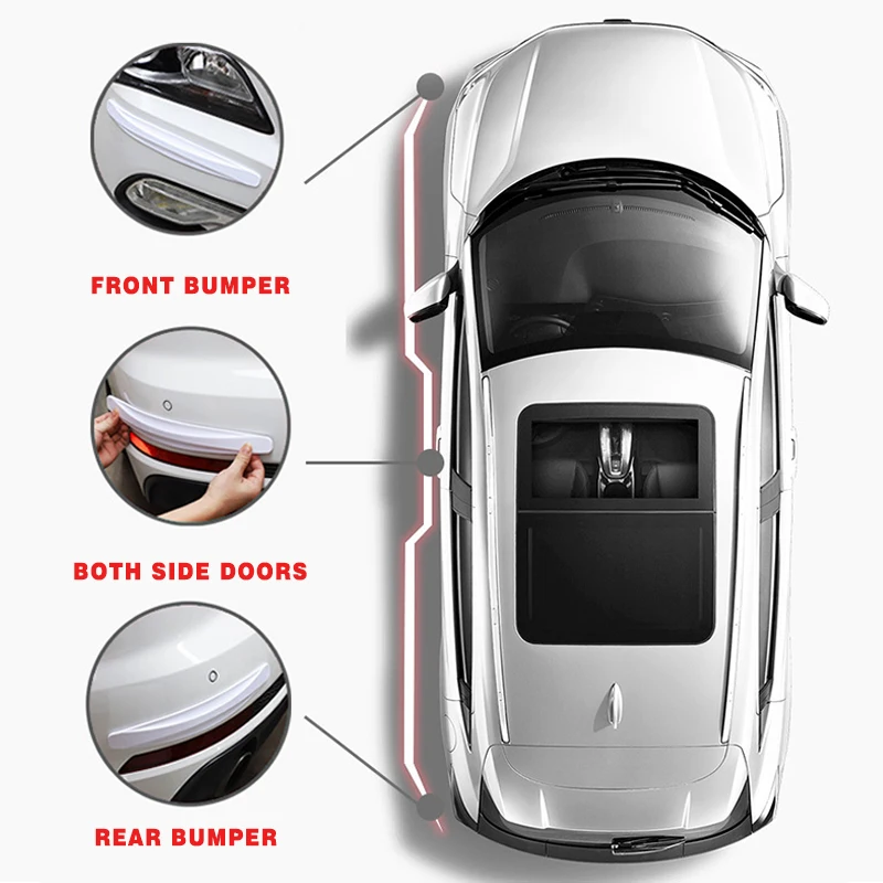 2Pcs General Motors Front and Rear Bumper Protection Strips Stickers Car Corner Protectors Anti Scratch Body Car Accessories New