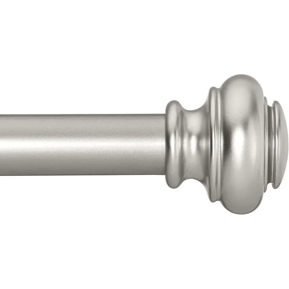 Heavy Duty Curtain Rods 28 to 48 Inches, 1 Inch Silver Curtain Rods for Bedroom, Living Room, Patio, Kitchen, Adjustable Curtain