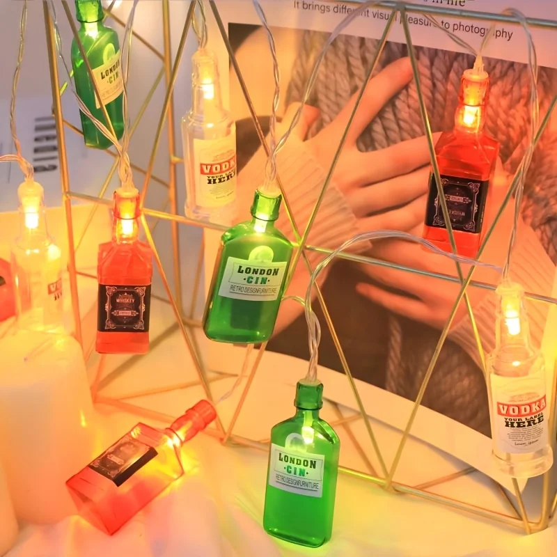 Mini Wine Bottle LED String Lights Warm White Fairy Lights Bar Home Window Party Decor Lamp