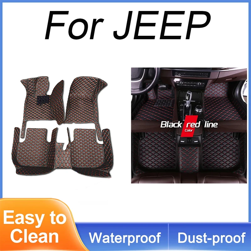 Car Floor Mats For JEEP Compass Wrangler Grand Cherokee Renegade Patriot Liberty Commander Wagoneer Car Accessories