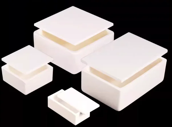 Crisol Retangular de Alumínio com Tampa 1un. Comprimento 50mm-120mm*Largura 20mm-65mm Quadrado Al2O3 Corindo/Cerâmica 99% Alumina Pura