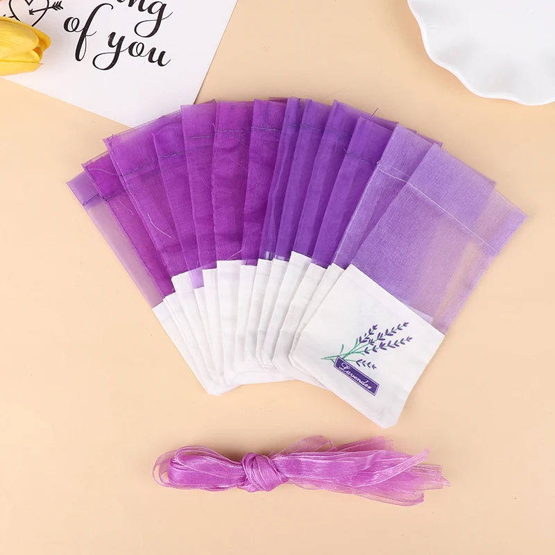 10 Stuks Draagbare Bloemen Afdrukken Mooie Geur Lavendel Zakjes Voor Zaden Droge Bloemen Zakken Draagbare Zakjes