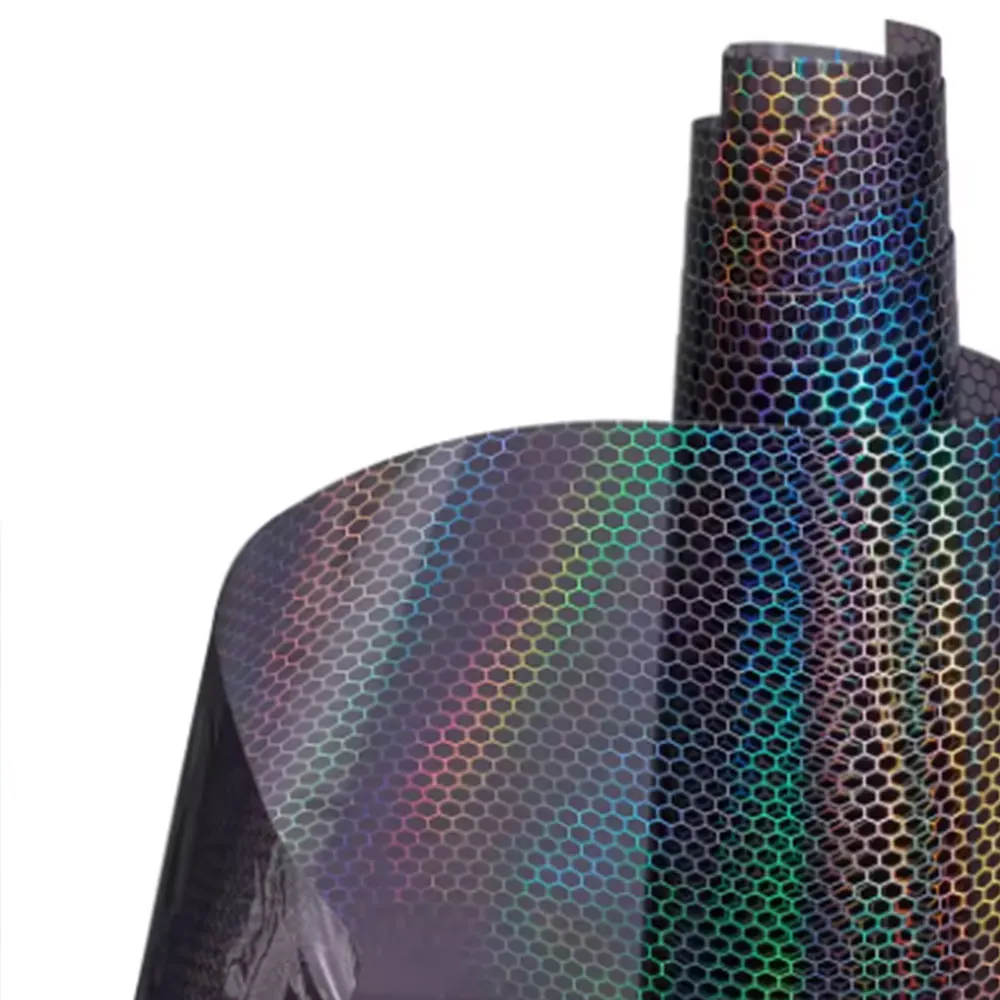 30x60/800CM Car Black Honeycomb Texture Film Tint Vinyl Wrap Hexagon Car Headlight Taillight Sticker Light Film Car Accessories