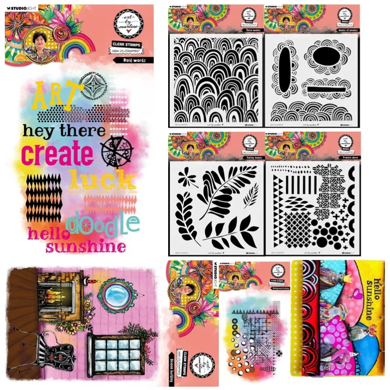 خلفية Doodles ديكو موجات Frantic السقوط يترك منشئ المشهد الكلمات قطع معدنية يموت ختم سكرابوكينغ Stencil صور DIY بها بنفسك #2