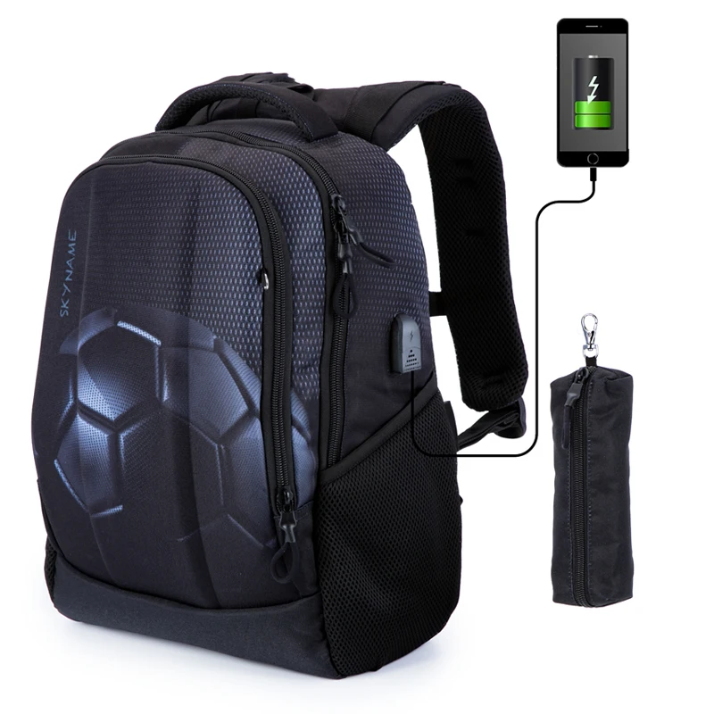 Boy Bookbag Orthopedic School Bag for Teen Boys Cool Football Backpacks Teenagers Students USB Charging Multifunctional Packbag