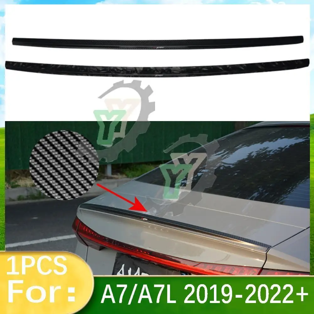 

True carbon fiber For Audi A7/A7L 2019 2020 2021 2022+ Car Accessories Rear Roof Spoiler Window Rear Trunk Wing Splitter Trim