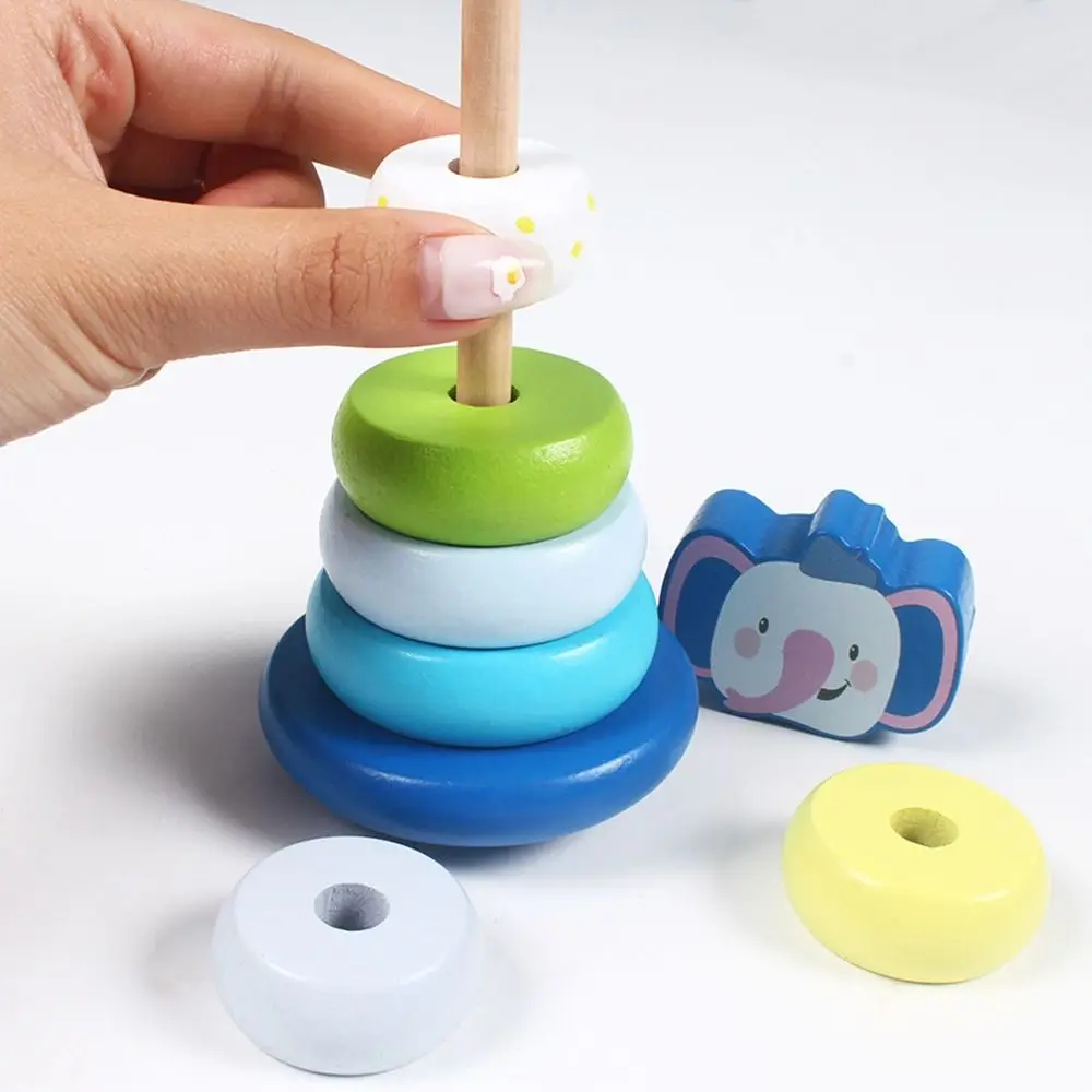 

Kids Gift Color Cognition Elephant Rainbow Stacking Ring Tower Development Game Kids Montessori Toys Early Education Toy