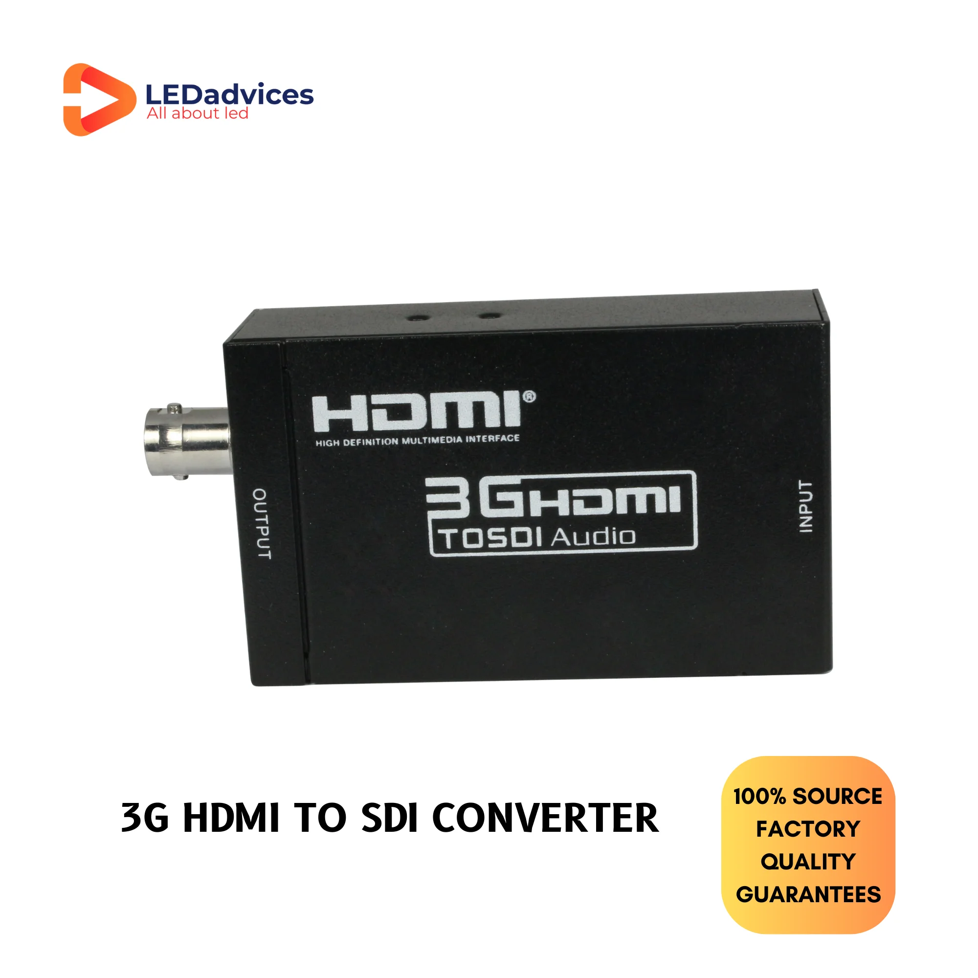 MINI 3G HDMI to SDI Converter, 100M 200M 300M Fast Transmission 2.970 Gbit/s, 1 BNC 1 HDMI, HDV-S009