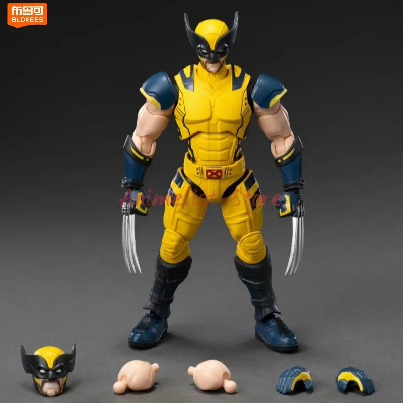 Original blokees deadpool wolverine figura de ação marvel super-herói deadpool montar estatueta modelo decoração anime brinquedo colecionável