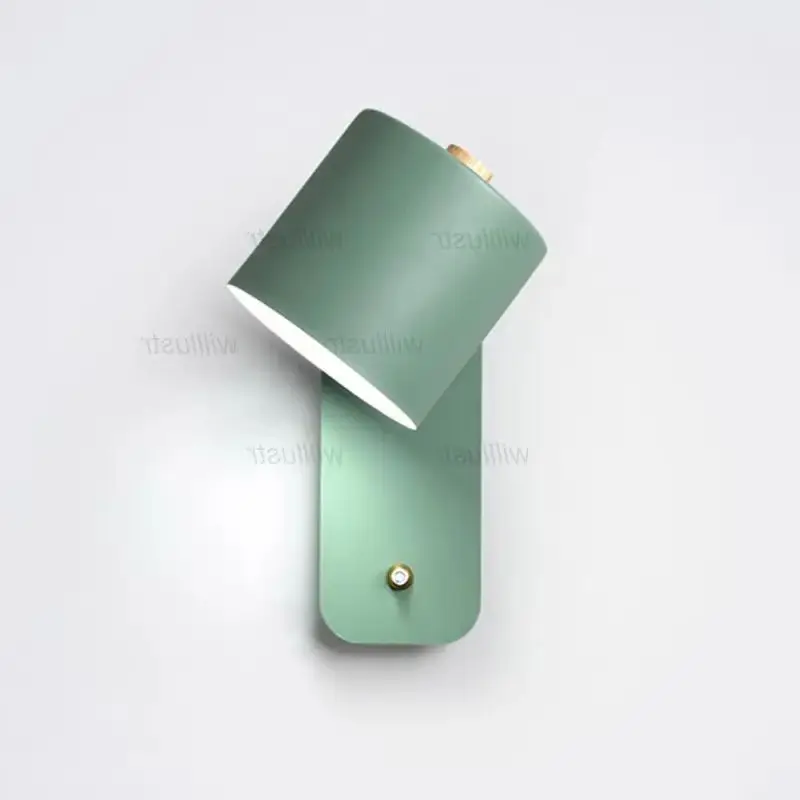 

Macaron Color Wall Lamp Gray Green Wood Metal Sconce Living Dining Room Bedside Porch Study Turnable Head Desk Lighting