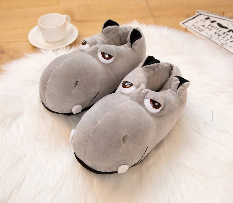 Men Funny Slippers Cartoon Hamburger Style Cotton Shoes One Size Sneakers Slippers Warm Winter Home Slides Unisex