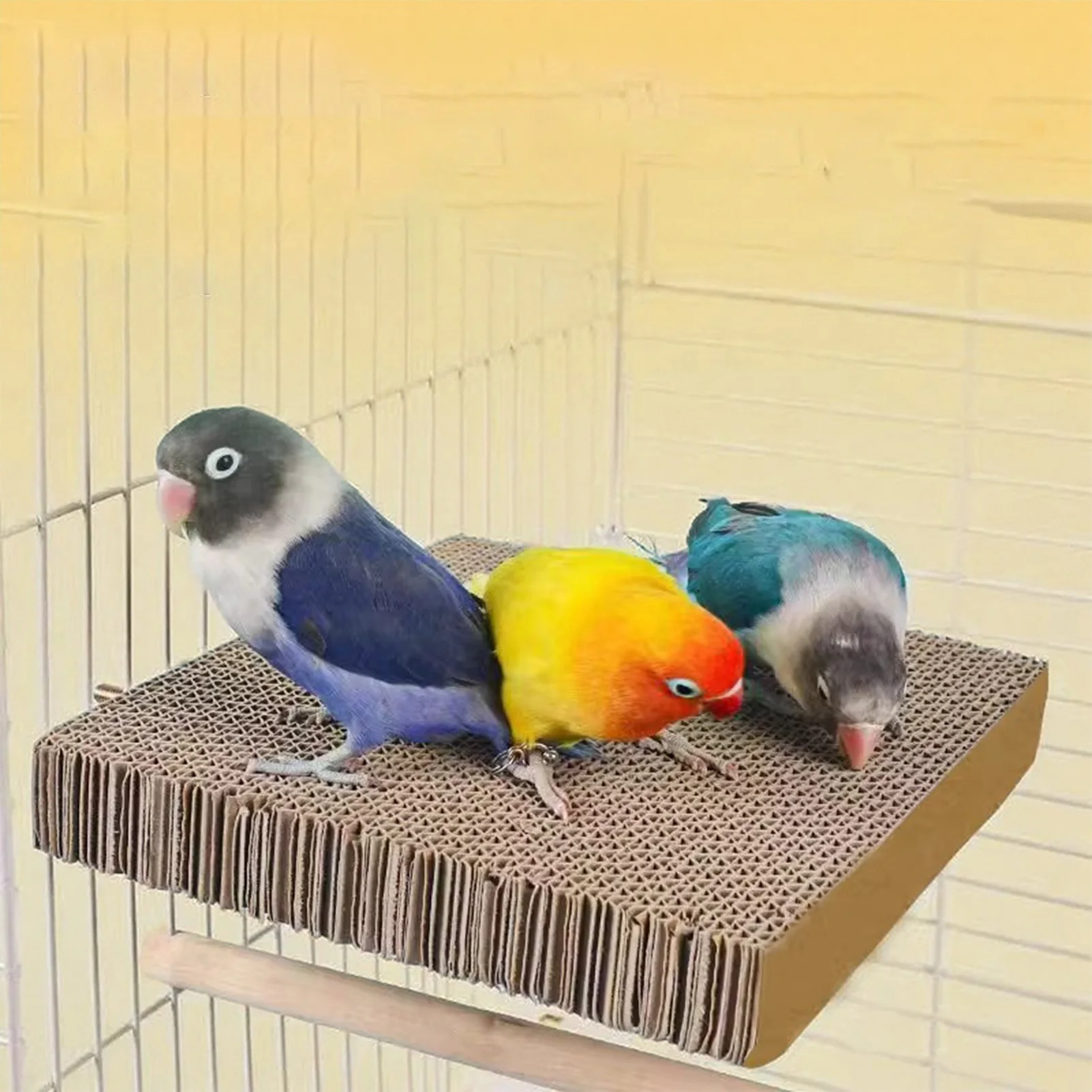 Parrot Toy Durable Corrugated Paper Chewing Board Biting Training Enrichment for Cockatiel Budgie Bird Cage Accessory Safe