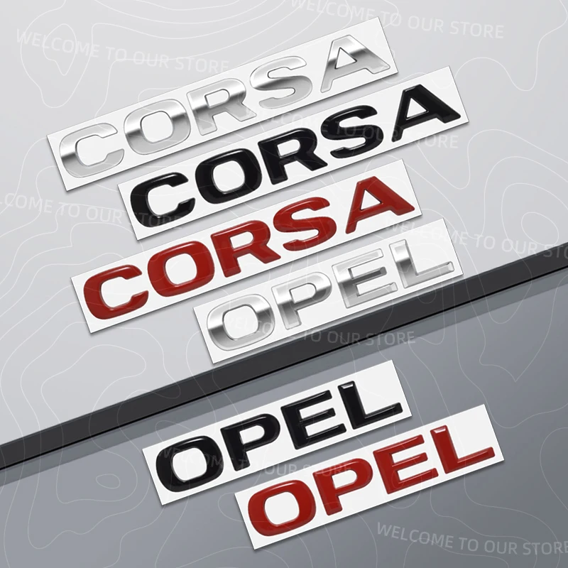 Aleación de Zinc para OPEL Corsa Logo de letra OPC Line GTC Vauxhall maletero de coche 3D emblema de Metal insignia de carrocería trasera accesorios adhesivos