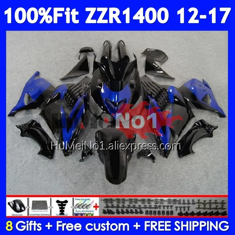 Body For KAWASAKI NINJA ZZR1400 ZZR 1400 12 13 14 15 16 17 230No.135 ZZR-1400 2012 2013 2014 2015 2016 2017 Blue black Fairing