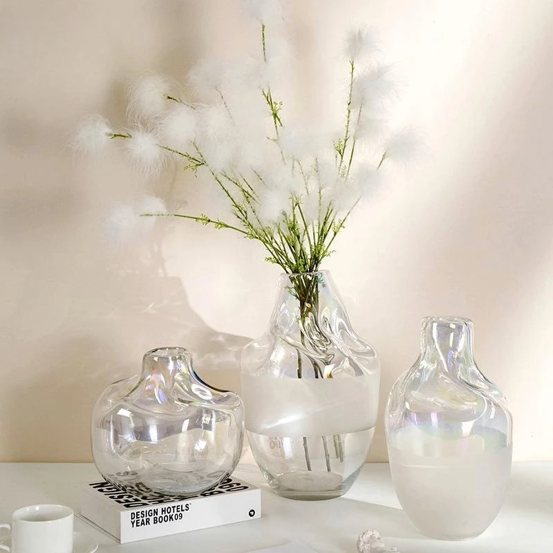 

Белая прозрачная ваза с электрической подсветкой, высококачественная ваза для цветов, декоративное украшение для дома, оптовая продажа.