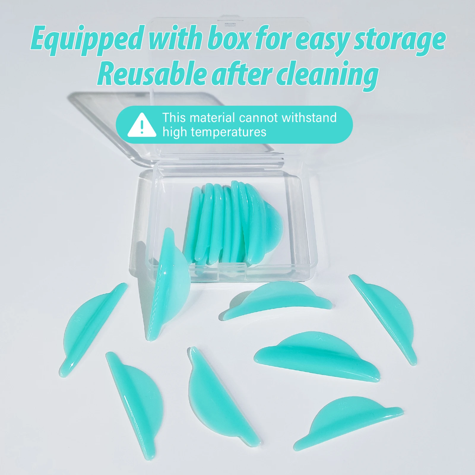 Libeauty 16個入り グルーフリー シリコン製まつげロッドパッド 粘着性まつげリフトシールド リフティング3Dまつげカーラー メイクアップツール＆アクセサリー