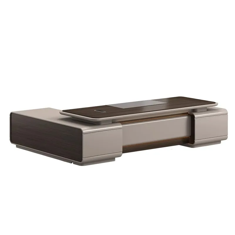 

High-end light luxury boss table simple and modern president general manager's office desk with lights