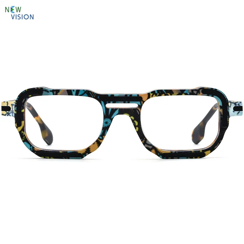 متعدد الألوان الربط النظارات البصرية الرجال عالية الجودة مربع خلات إطار نظارات موضة النساء قصر النظر مكافحة الضوء الأزرق نظارات