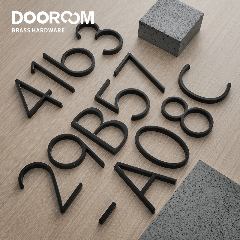 Dooroom Cyfry ze stopu cynku 0-9 Litery A B C Nazwy firm Tablica na drzwi Numer domu Numer pokoju Numer piętra hotelu Znak willi