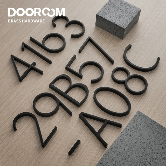 Dooroom Cyfry ze stopu cynku 0-9 Litery A B C Nazwy firm Tablica na drzwi Numer domu Numer pokoju Numer piętra hotelu Znak willi