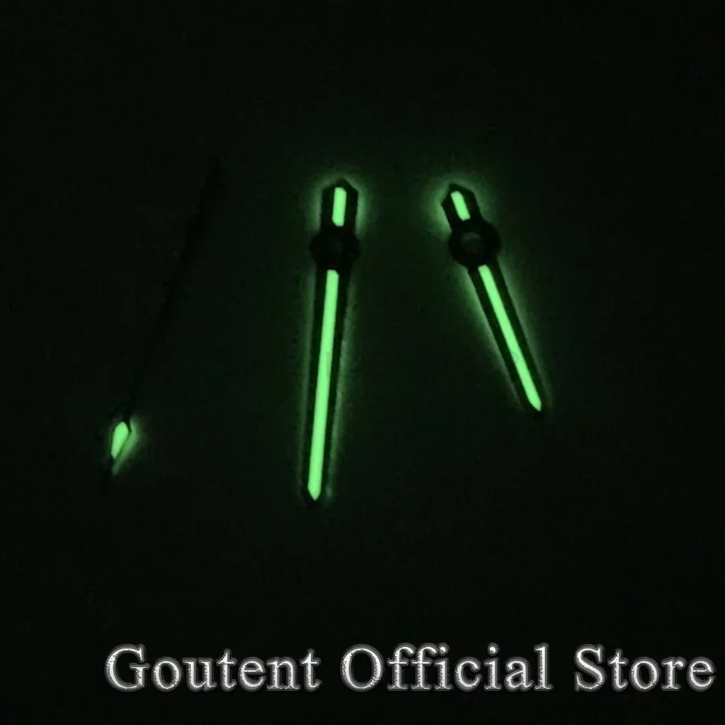 Goutent Black Edge Green Luminous Watch hands Kit Miyota 8205 8215 821A 8200 Automatic Movement Watch Needles