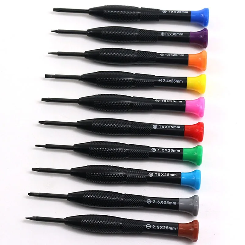Multifunctional 9 in 1 Screwdriver Set Color-Coded Tail Precision Tools for Mobile Phone Disassembly