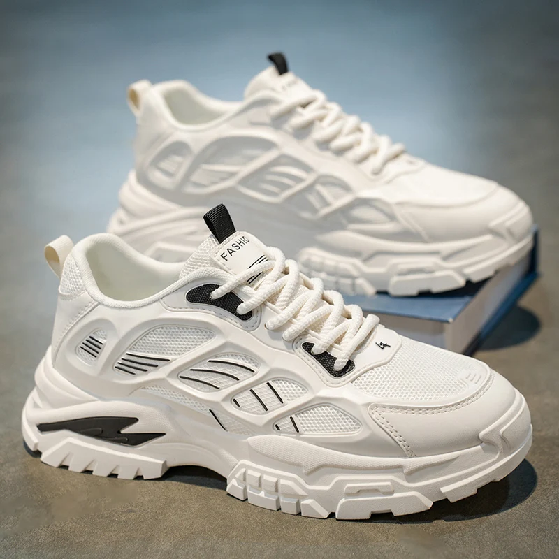 2026 Men's Summer Thick Sole Sneakers Ventilated Mesh Casual Sporty Shoes Soft Sole Versatile Comfortable Thick Bottom Sneakers