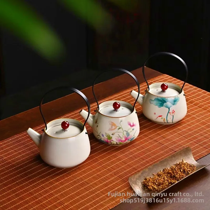 Ru Kiln Ceramic Teapot Set Kung Fu Tea Pot Home Office Gift
