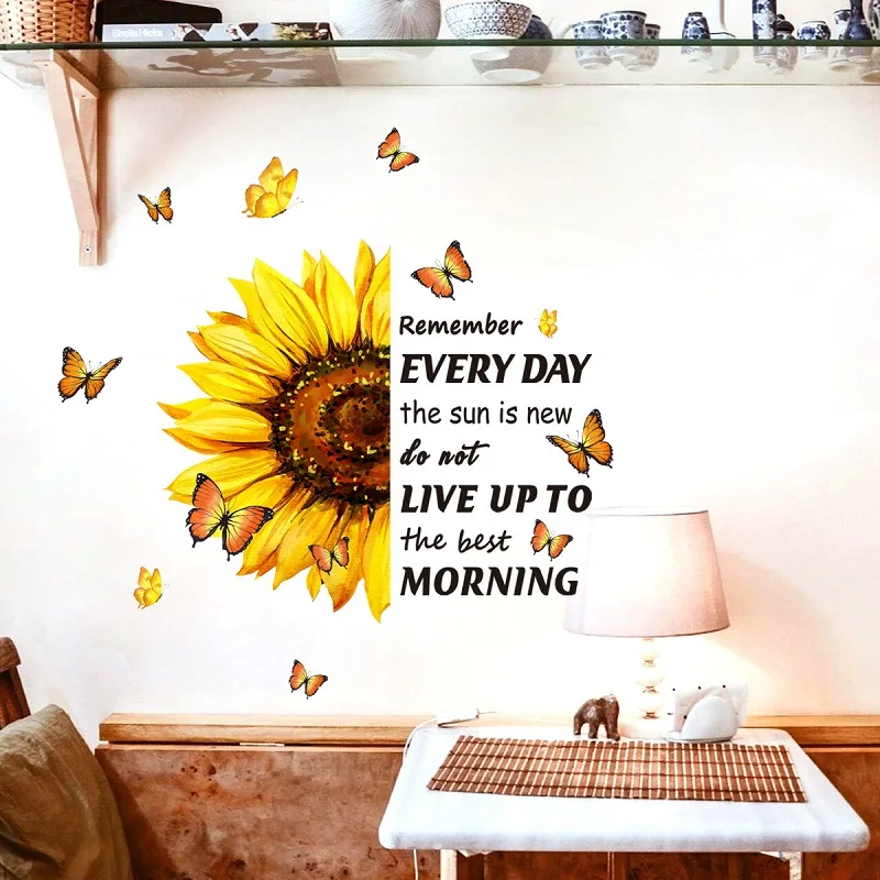 Inspirational Quotes Vinyl Wall Sticker Wake up Every Morning with the Thought That Something Wonderful is About to Happen Wall