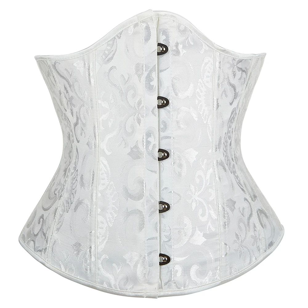 Jacquard Underbust Corset Floral Push Up Boned Bustier Gothique Korsett For Women Front Busk Gorset Plus Size Korse Sexy