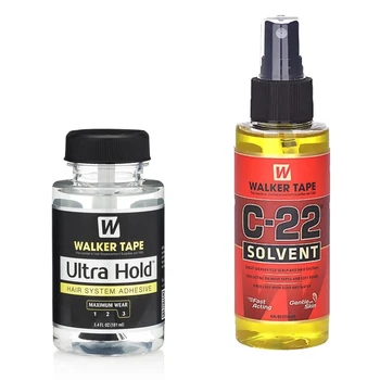 الترا عقد ووكر الشريط غراء الشعر للشعر المستعار الدنتلة 101 مللي السندات عقد شعر مستعار دانتيل الغراء مقاوم للماء الرجال الشعر المستعار الغراء الشعر الغراء للشعر المستعار الدانتيل