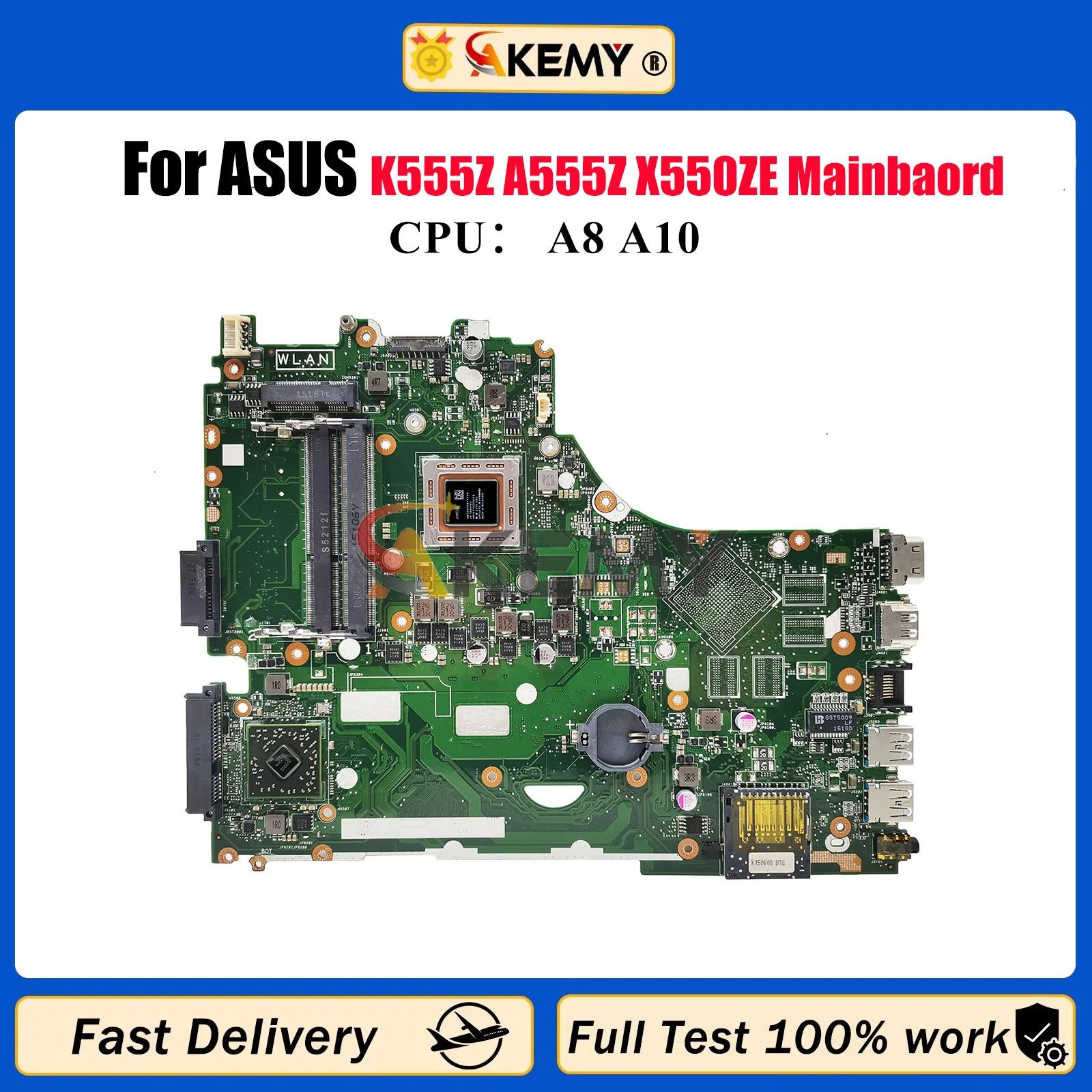

X550ZA Laptop Motherboard For ASUS VivoBook X550Z K555Z A555Z VM590Z K550ZE F550ZE A550ZE X550ZE Mainboard With A8 A10 CPU stk
