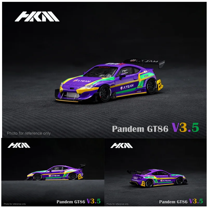 

HKM 1:64 Pandem GT86 EVA Purple Alloy Diorama Car Model Collection Miniature Carros Toys