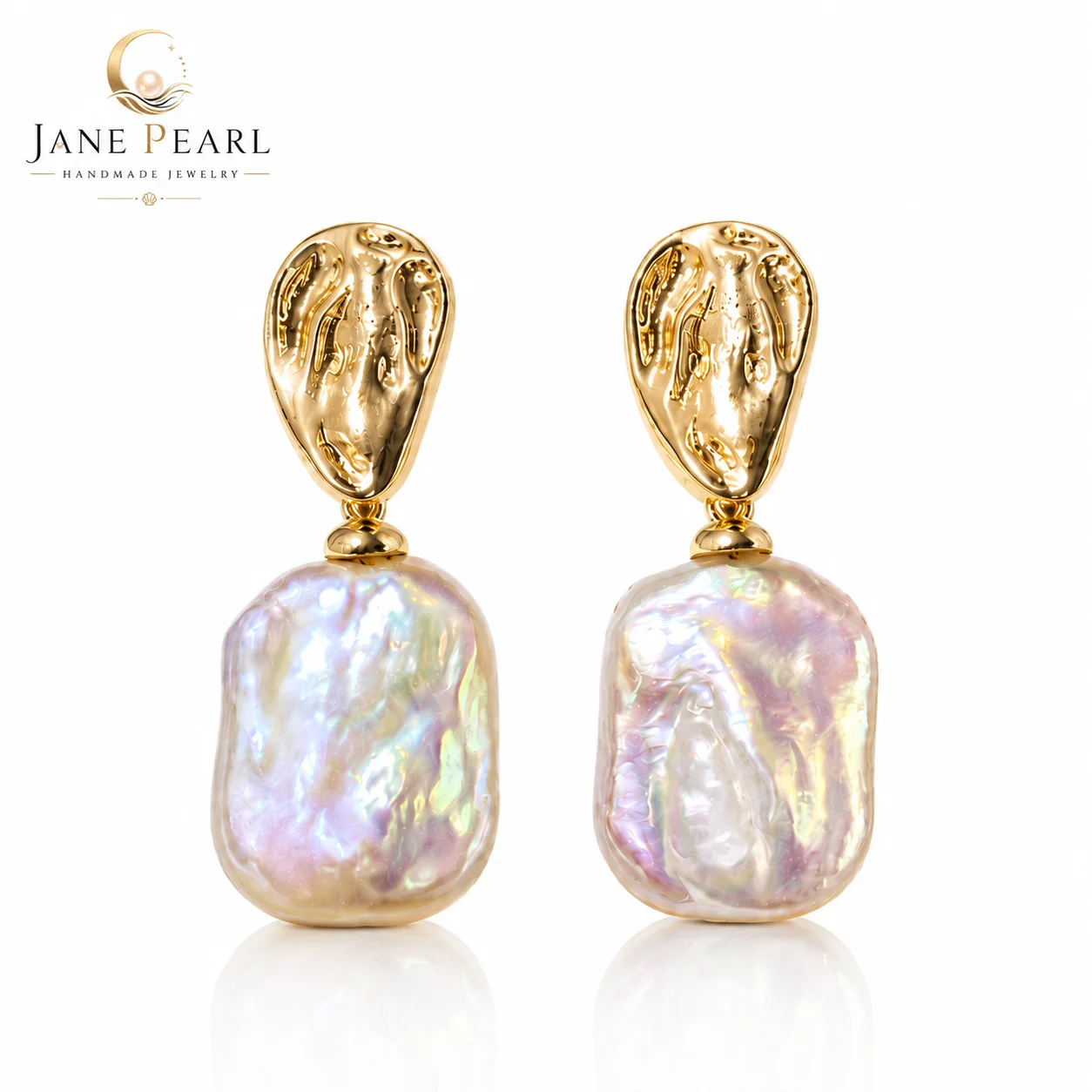 Mareora Natural Freshwater Baroque Square Pearl Drop Earrings 14K Gold Filled S925 Silver Posts Luxury Dangle Jewelry for Women