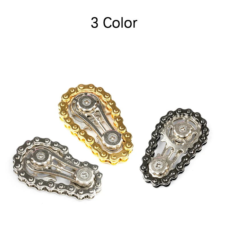 Pignons volant d'inertie gyroscope Fidget Spinner anti-stress anxiété chaînes de vélo en métal EDC Spinner Fidget jouets pour bureau adulte