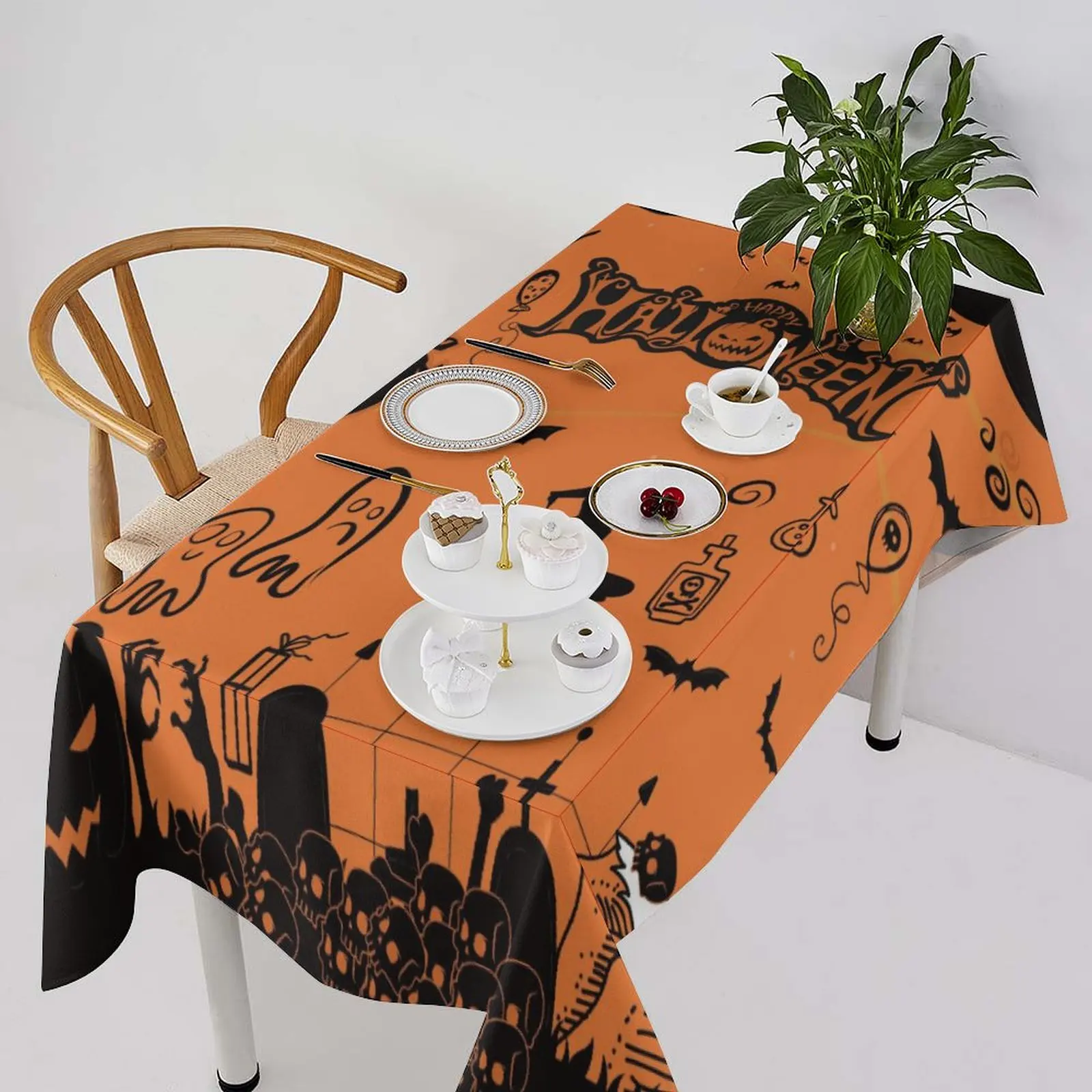 

Waterproof & Durable Halloween Tablecloth, Multi - Scene, Decorative & Stain - Resistant