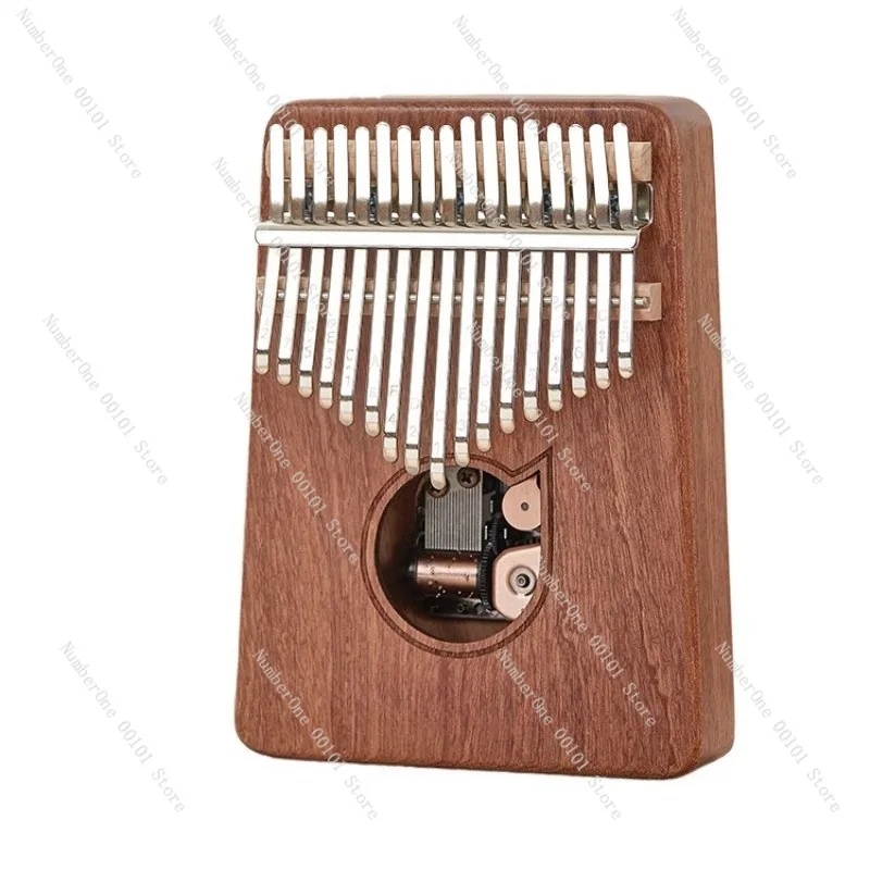 Elegant Wooden Music Box Thumb Piano Custom Engraved Hand Crank 8 Tone Melody Mini Kalimba for Children Girls Boys High Quality