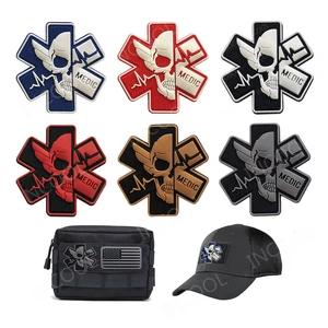 PVC Medic Paramedic Skull Patch, dải trang trí, cao su chevron, phản xạ IR, áp dụng cho quần áo, ba lô 8 Ruy băng ba lô bán hàng chính - №6