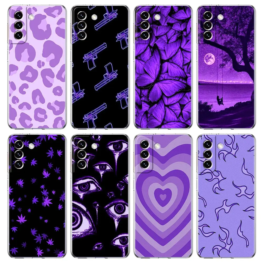 infinity on Purple Clear Silicone Phone Case dla Samsung Galaxy S23 S22 5G S20 Ultra S21 FE 5G S10E S9 S8 S10 Plus Soft Cover