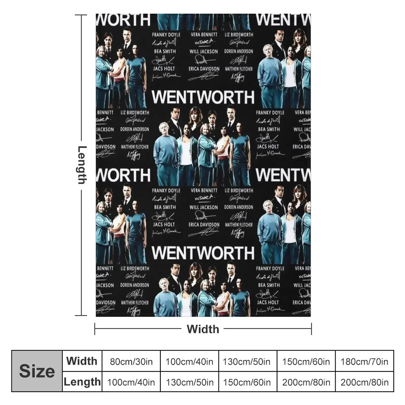 #Wentworth Movie Characters Signatures Throw Blanket blankets ands For Decorative Sofa Decoratives Luxury St Blankets