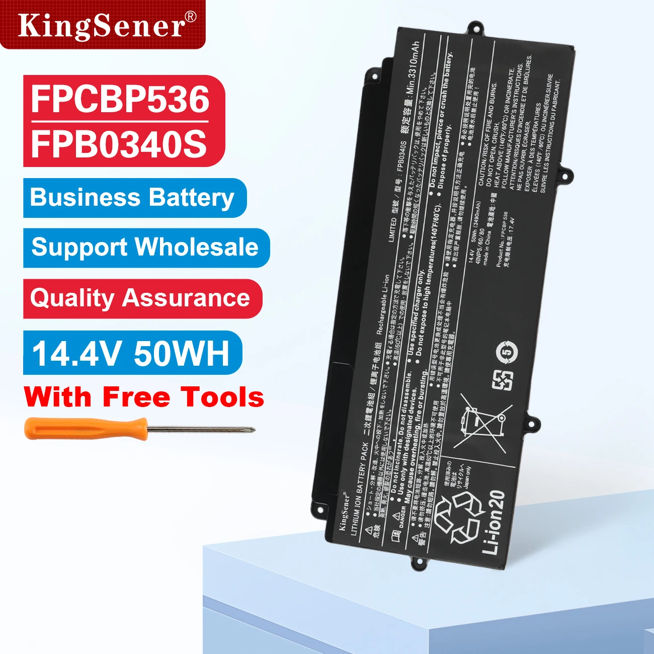 KingSener 14.4V 50WH 3490mAh FPB0340S Laptop Battery For Fujitsu FPCBP536 LifeBook U937 U938 U939 U939X CP737634-01