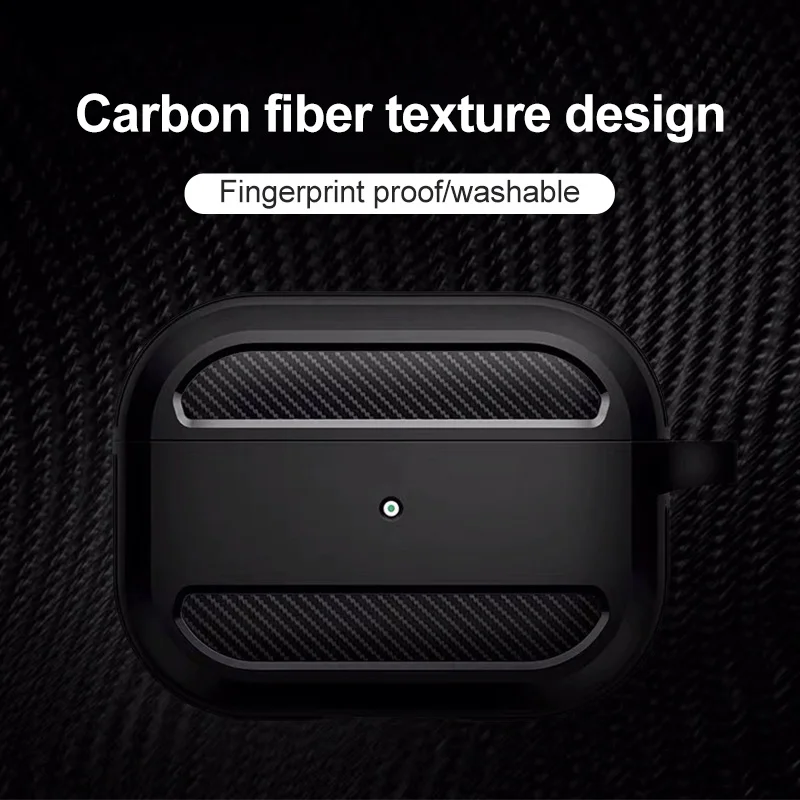 Earphone Cover For Apple AirPods Pro 2023 Pro2 2nd 2022 Case Carbon Fiber Cases For Airpods Pro 3 2 1 Coque Bumper With Keychain