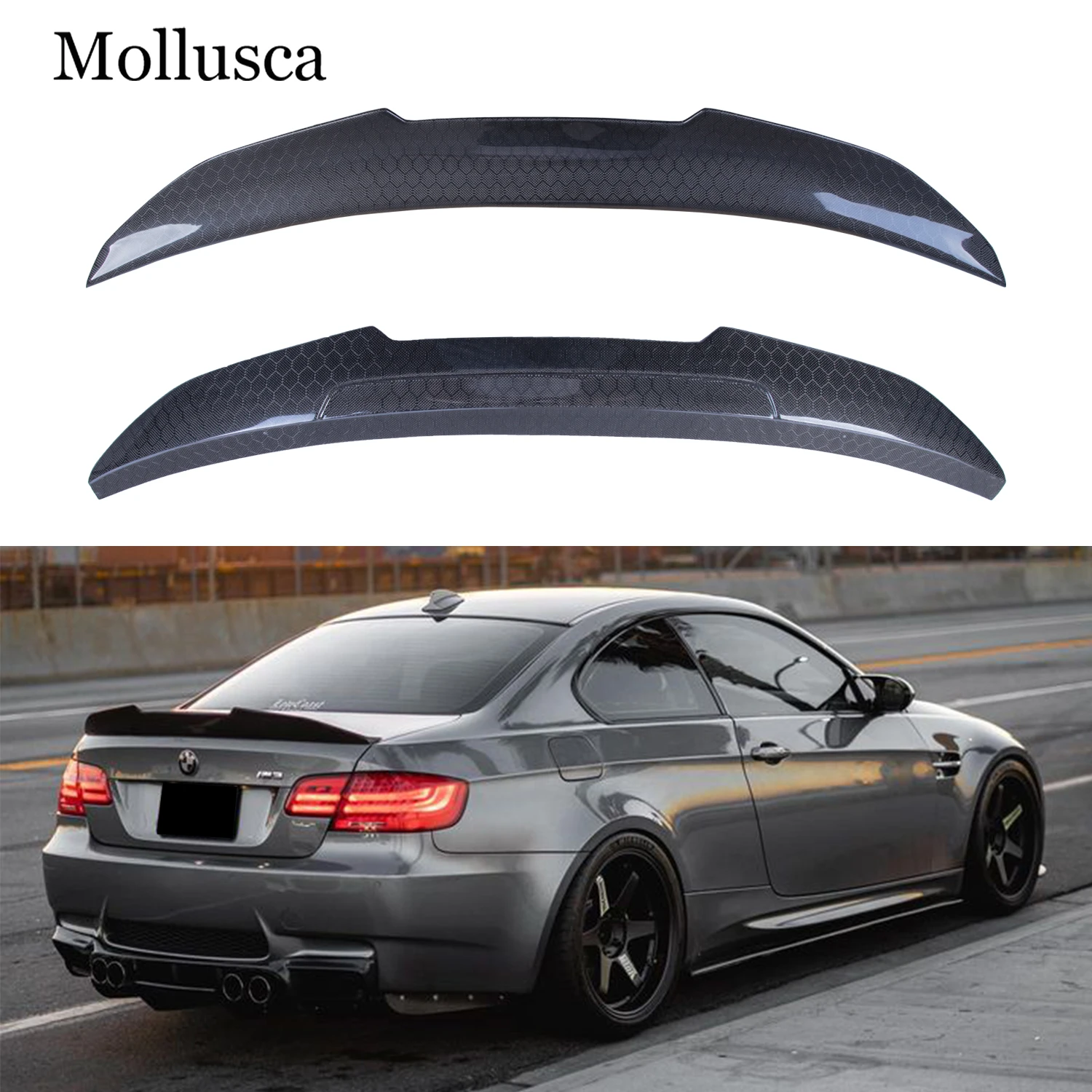 

For BMW 3 Series E92 Coupe&E92 M3 PSM Style Honeycomb Carbon fiber Rear Spoiler Trunk wing 2005-2013